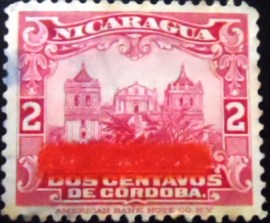 Selo taxa postal da Nicarágua de 1922 León Cathedral