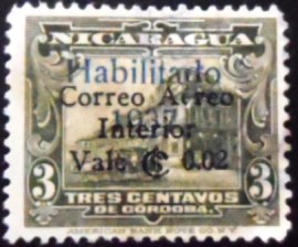 Selo taxa postal da Nicarágua de 1937 National Palace Managua