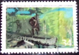Selo postal do Canadá de 1987 Brûlé nears Lake Superior