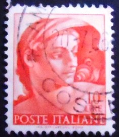 Selo postal da Itália de 1961 Head of