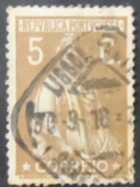 Selo postal de Portugal de 1917 Ceres