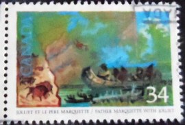 Selo postal do Canadá de 1987 Radisson and Des Groseilliers