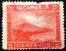 Selo postal da Nicarágua de 1902 Mount Momotombo