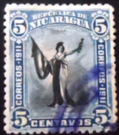 Selo postal da Nicarágua de 1912 Standing Liberty