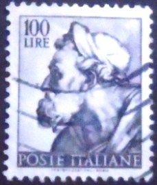 Selo postal da Itália de 1961 Head of the prophet Ezekiel