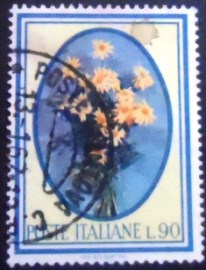 Selo postal da Itália de 1966 Daisies