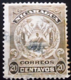 Selo postal da Nicarágua de 1909 Coat of Arms