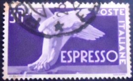 Selo postal da Itália de 1946 Winged Foot