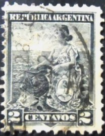 Selo postal Argentina 1899 Allegory Liberty Seated 2c