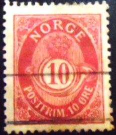 Selo postal da Noruega de 1898 Posthorn