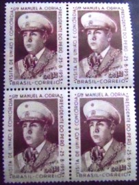 Quadra de selos postais do Brasil de 1953 Manuel A. Odria
