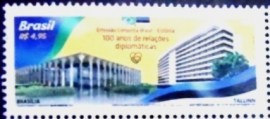 Selo postal do Brasil de 2021 Relações Diplomáticas Brasil - Estônia