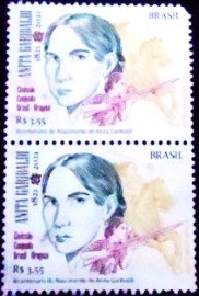 Par de selos postais do Brasil de 2021  Anita Garibaldi