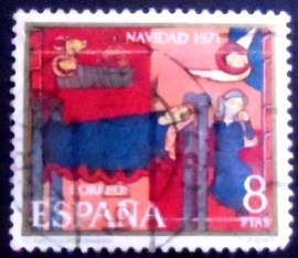 Selo postal da Espanha de 1971 The Birth