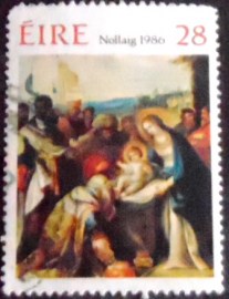 Selo postal da Irlanda de 1986 The Adoration of the Magi