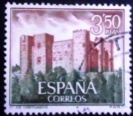 Selo postal da Espanha de 1969 Castilnovo Castle