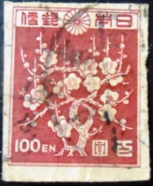 Selo postal Japão 1946 Plum Blossoms