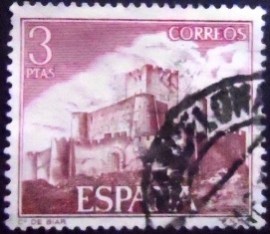 Selo postal da Espanha de 1972 Biar Castle