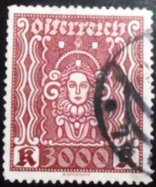 Selo postal da Áustria de 1923 Woman's portrait