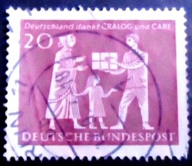 Selo postal da Alemanha de 1963 CRALOG and CARE