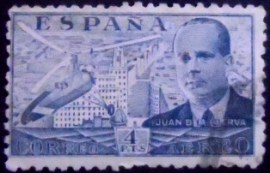 Selo postal da Espanha de 1941 Juan de la Cierva