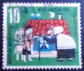 Selo postal da Alemanha de 1961 Hänsel and Gretel