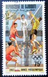 Selo postal de Djibouti de 1983 Volleyball