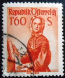 Selo postal da Áustria de 1958 Vienna