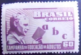 Selo postal comemorativo emitido no  Brasil em 1949 - C 242 N
