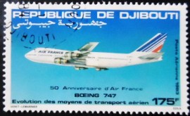 Selo postal de Djibouti de 1983 Boeing 747