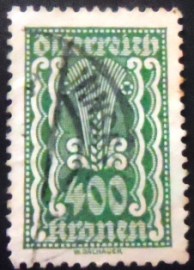 Selo postal da Áustria de 1922 Symbolism Ear of Corn 400 A