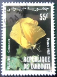 Selo postal de Djibouti de 1983 Fleurs cotonnier