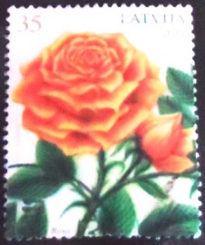 Selo postal da Letônia de 2011 Roses
