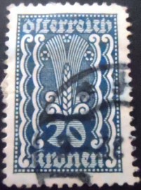 Selo postal da Áustria de 1922 Symbolism Ear of Corn 20