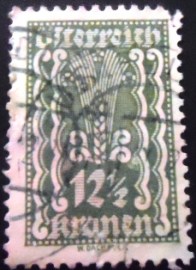 Selo postal da Áustria de 1922 Symbolism Ear of Corn 12½