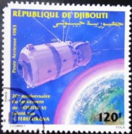 Selo postal de Djibouti de 1983 Vostok VI