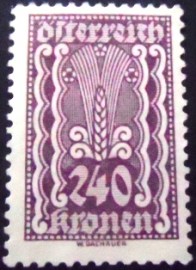 Selo postal da Áustria de 1922 Symbolism Ear of Corn 240