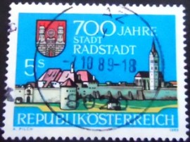 Selo postal da Áustria de 1989 700 years Radstadt city
