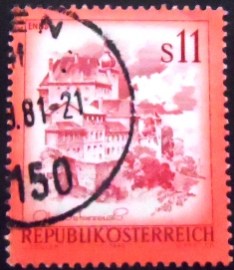 Selo postal da Áustria de 1976 Enns