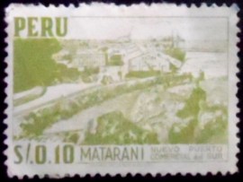 Selo postal do Peru de 1953 Harbor of Matarani