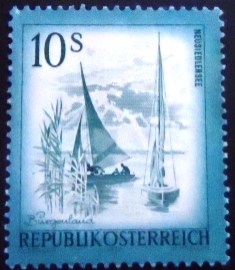 Selo postal da Áustria de 1973 Neusiedlersee