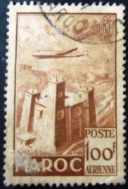 Selo postal do Marrocos de 1952 Kasbah of the Anti-Atlas