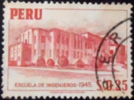Selo postal Peru 1952 Engineers School Lima