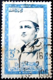 Selo postal do Marrocos de 1956 King Mohammed V