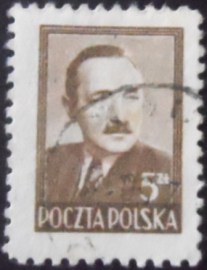 Selo postal da Polônia de 1948 President Boleslaw Bierut
