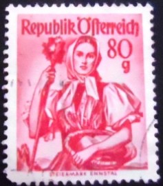 Selo postal da Áustria de 1958 Styria N y