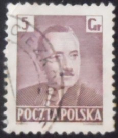 Selo postal da Polônia de 1950 President Boleslaw Bierut