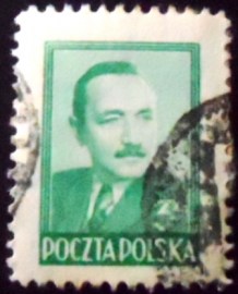 Selo postal da Polônia de 1949 President Boleslaw Bierut
