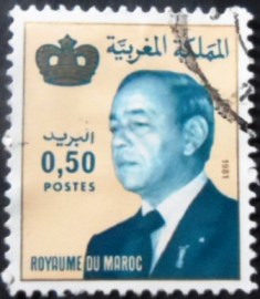 Selo postal do Marrocos de 1981 King Hassan II
