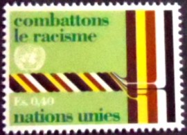 Selo postal das Nações Unidas Genebra de 1977 Anti-racism